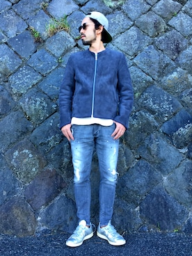 「oblekt（オブレクト）のアイテム（パンツ）」を使った、ciaokawaさん（メンズ・173cm）の秋コーディネート