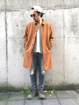 「oblekt（オブレクト）のアイテム（パンツ）」を使った、ciaokawaさん（メンズ・173cm）の冬コーディネート