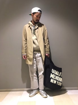 「nanamica（ナナミカ）のアイテム（ステンカラーコート）」を使った、ciaokawaさん（メンズ・173cm）の冬コーディネート