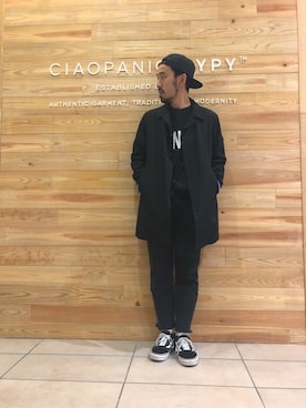 「nike sb 」｜「アイテム（ステンカラーコート）」を使った、ciaokawaさん（メンズ・173cm）の春コーディネート