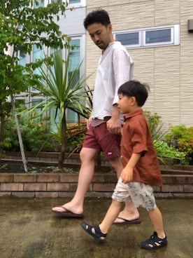 「お揃いコーデ」｜ciaokawaさん（メンズ・173cm）の夏コーディネート