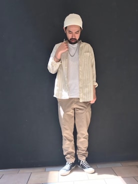 「CIAOPANIC TYPY（チャオパニックティピー）のアイテム（スラックス）」を使った、ciaokawaさん（メンズ・173cm）の春コーディネート