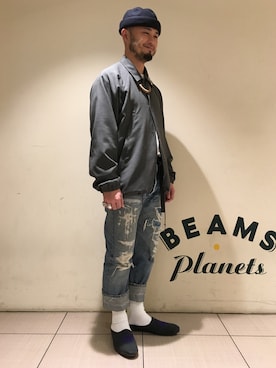 「Needles（ニードルス）のアイテム（シューズ）」を使った、Yoshihito Hayashiさん（メンズ・170cm）の冬コーディネート