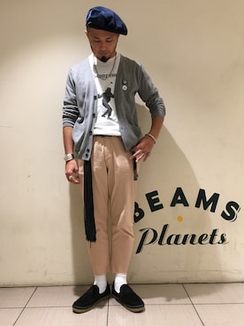 「アイテム（ハンチング/ベレー帽）」を使った、Yoshihito Hayashiさん（メンズ・170cm・30代）の夏コーディネート