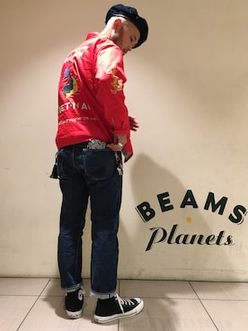 「SUGAR CANE（シュガーケーン）のアイテム」を使った、Yoshihito Hayashiさん（メンズ・170cm）の秋コーディネート