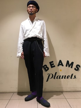 「ブラックウォッチ」｜「アイテム（ハンチング/ベレー帽）」を使った、Yoshihito Hayashiさん（メンズ・170cm）の秋コーディネート