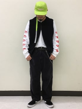 「VANS（バンズ）のアイテム（Tシャツ/カットソー）」を使った、Yoshihito Hayashiさん（メンズ・170cm）の秋コーディネート