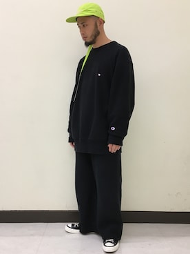 「Champion（チャンピオン）のアイテム（その他パンツ）」を使った、Yoshihito Hayashiさん（メンズ・170cm）の秋コーディネート