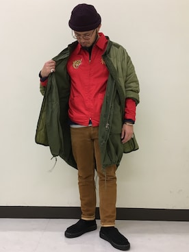 「アイテム（ブルゾン）」を使った、Yoshihito Hayashiさん（メンズ・170cm・30代）の冬コーディネート