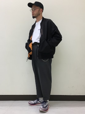 「アイテム（ブルゾン）」を使った、Yoshihito Hayashiさん（メンズ・170cm・30代）の春コーディネート