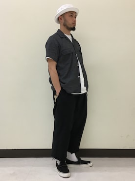 「BEAMS PLUS（ビームスプラス）のBEAMS PLUS / ジャングルハット（ハット）」を使った、Yoshihito Hayashiさん（メンズ・170cm）の春コーディネート