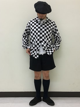 「MANEBU（マネブ）のアイテム（シューズ）」を使った、Yoshihito Hayashiさん（メンズ・170cm）の春コーディネート