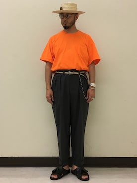 「BEAMS PLUS（ビームスプラス）のアイテム（スラックス）」を使った、Yoshihito Hayashiさん（メンズ・170cm）の夏コーディネート