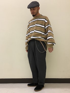 「KANGOL（カンゴール）のアイテム（キャスケット）」を使った、Yoshihito Hayashiさん（メンズ・170cm）の夏コーディネート