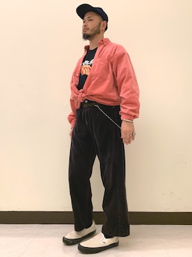 「BEAMS（ビームス）のアイテム（キャップ）」を使った、Yoshihito Hayashiさん（メンズ・170cm）の秋コーディネート