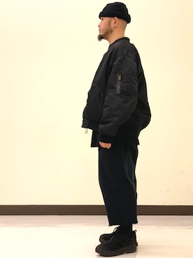 「アイテム（ブルゾン）」を使った、Yoshihito Hayashiさん（メンズ・170cm・30代）の冬コーディネート
