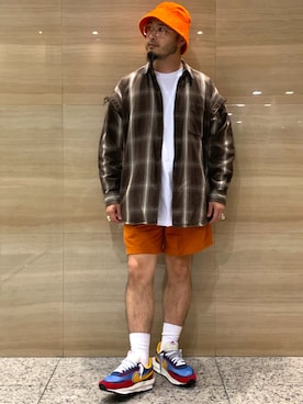 「Hender Scheme（エンダースキーマ）のアイテム（帽子）」を使った、Yoshihito Hayashiさん（メンズ・170cm）の夏コーディネート