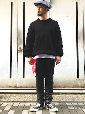 「アイテム（キャスケット）」を使った、Yoshihito Hayashiさん（メンズ・170cm・30代）の秋コーディネート