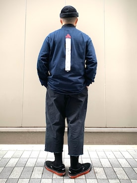 「カットオフ」｜「アイテム（帽子）」を使った、Yoshihito Hayashiさん（メンズ・170cm）の冬コーディネート