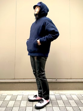 「Needles（ニードルス）のアイテム（帽子）」を使った、Yoshihito Hayashiさん（メンズ・170cm）の冬コーディネート