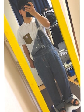 「アイテム（サロペット/オーバーオール）」を使った、_askさん（メンズ・160cm・20代）の夏コーディネート
