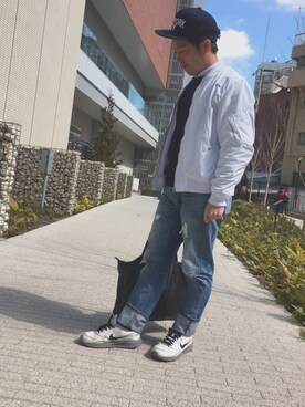 「お洒落さんと繋がりたい」｜「アイテム（MA-1）」を使った、keitaさん（メンズ・160cm）の冬コーディネート