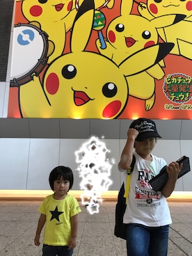 「RAD CUSTOM（ラッドカスタム）のアイテム（帽子）」を使った、ミナトさん（キッズ・110cm）の夏コーディネート