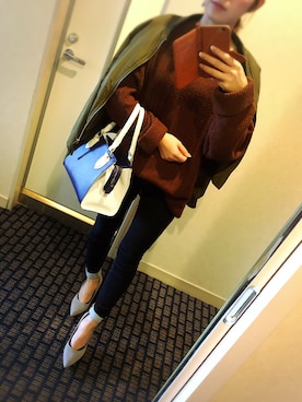 「AS KNOW AS plus（アズノゥアズプラス）のアイテム（ブルゾン）」を使った、SHORIさん（レディース・159cm）の冬コーディネート