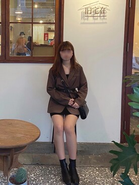 「西裝外套」｜「アイテム（ブーツ）」を使った、Amber👑さん（レディース・158cm）の春コーディネート