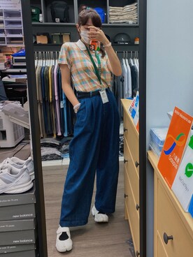 「MONKI（モンキ）のアイテム（Tシャツ/カットソー）」を使った、優弥🎐さん（レディース・166cm）の夏コーディネート
