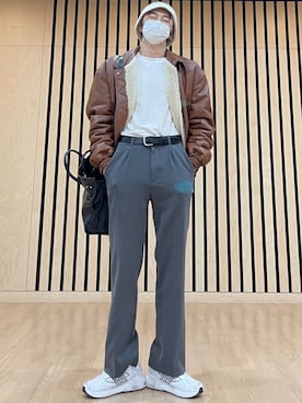 「InstantFunk（インスタントファンク）のアイテム（ブルゾン）」を使った、renkonさん（メンズ・182cm）の春コーディネート