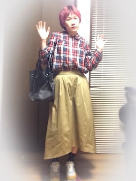 「Hanjiro（ハンジロー）のアイテム」を使った、いたちさん（レディース・153cm）の秋コーディネート