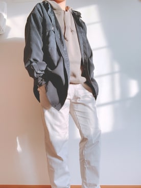 「JERZEES（ジャージーズ）のアイテム」を使った、たろさん（レディース・157cm）の春コーディネート