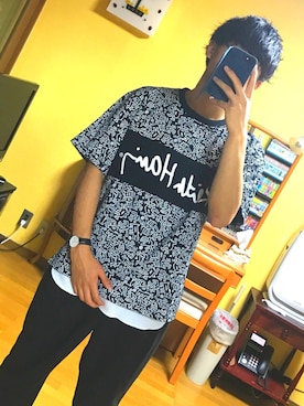 「Keith Haring（キース・ヘリング）のアイテム（トップス）」を使った、Curroさん（メンズ・171cm）の春コーディネート