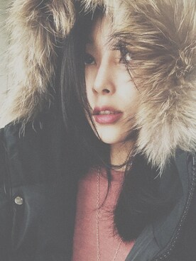 「Ungrid（アングリッド）のアイテム（ダウンジャケット/コート、ブラック系）」を使った、我就叫徐杨怡萱さん（レディース・160cm）の秋コーディネート