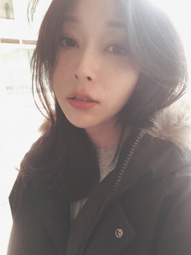 「Ungrid（アングリッド）のアイテム（ダウンジャケット/コート、ブラック系）」を使った、我就叫徐杨怡萱さん（レディース・160cm）の秋コーディネート