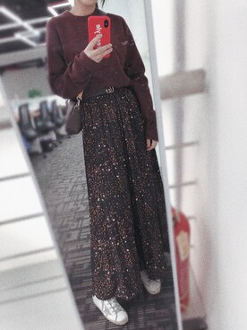 「Ungrid（アングリッド）のアイテム（スカート、ブラック系）」を使った、我就叫徐杨怡萱さん（レディース・160cm）の春コーディネート