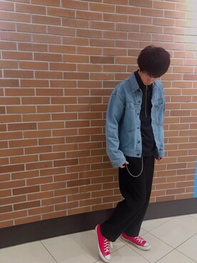 「SHIPS JET BLUE（シップスジェットブルー）のアイテム（ウォレットチェーン）」を使った、ゆきちびさん（メンズ・176cm）の春コーディネート