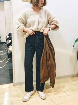 「UNIQLO（ユニクロ）のアイテム（ブルゾン）」を使った、natsupooさん（レディース・167cm）の冬コーディネート