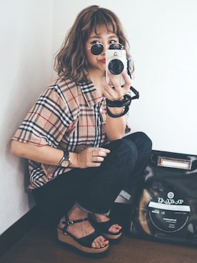 「ハイウエストストレートジーンズ」｜natsupooさん（レディース・167cm）の夏コーディネート