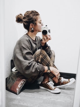 「MKT（エムケーティー）のアイテム（トップス）」を使った、natsupooさん（レディース・167cm）の秋コーディネート