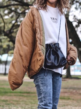 「MAYK（メイク）のアイテム（トップス）」を使った、natsupooさん（レディース・167cm）の秋コーディネート