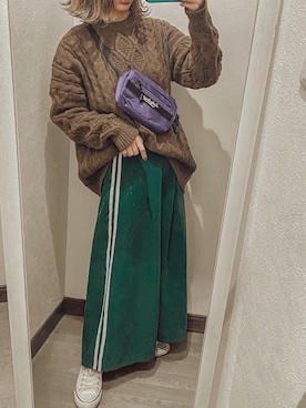 「クルーネックニット」｜natsupooさん（レディース・167cm）の冬コーディネート