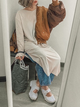 「Ungrid（アングリッド）のアイテム（ブルゾン）」を使った、natsupooさん（レディース・167cm）の冬コーディネート