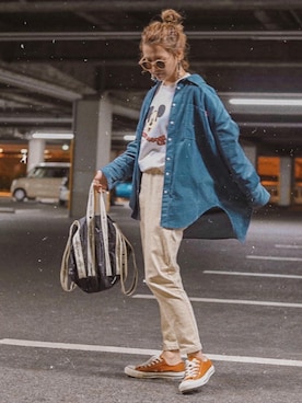 「CONVERSE（コンバース）の＜CONVERSE（コンバース）＞∴ALL STAR 100 LOW オールスターコーデュロイ スニーカー ◆（スニーカー）」を使った、natsupooさん（レディース・167cm）の春コーディネート