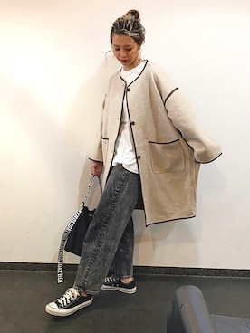 「RETRO GIRL（レトロガール）のアイテム（その他アウター）」を使った、natsupooさん（レディース・167cm）の秋コーディネート