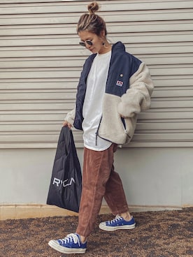 「RVCA（ルーカ）のアイテム」を使った、natsupooさん（レディース・167cm）の秋コーディネート