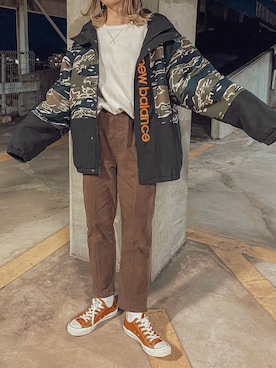 「NEW BALANCE（ニューバランス）のアイテム（その他アウター）」を使った、natsupooさん（レディース・167cm）の冬コーディネート