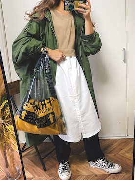 「春めきシューズ」｜「アイテム（マウンテンパーカー）」を使った、natsupooさん（レディース・167cm）の春コーディネート