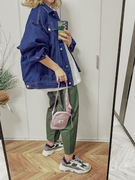 「OLIVE des OLIVE（オリーブデオリーブ）のアイテム（ジャケット/アウター）」を使った、natsupooさん（レディース・167cm）の春コーディネート